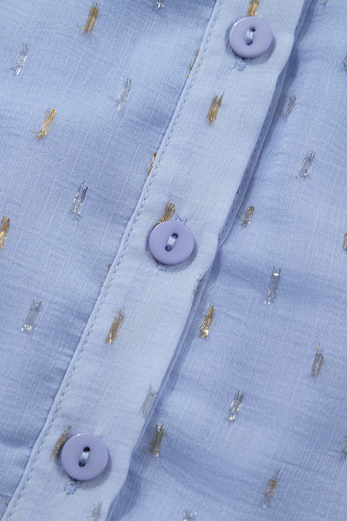 Dusk Blue Metallic Jacquard Short Sleeve Shirt