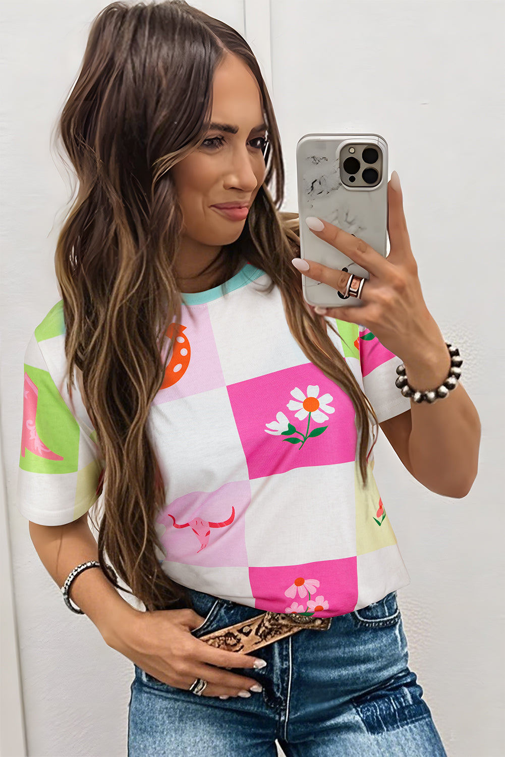 Cowgirl Check Tee