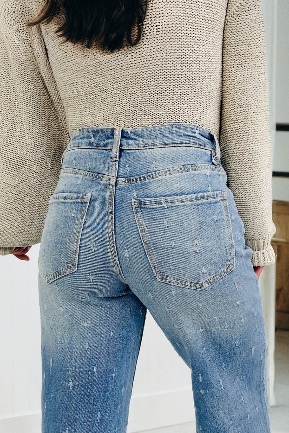 Tummy Control Raw Hem Jeans