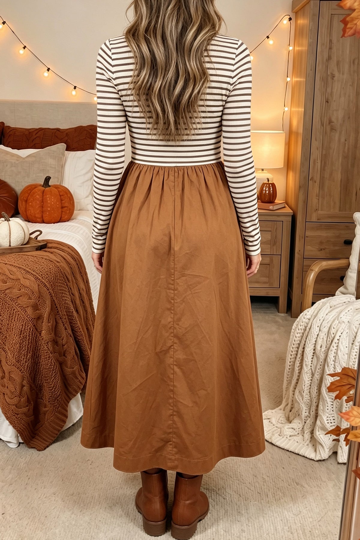 Cozy Stripe Flare Dress
