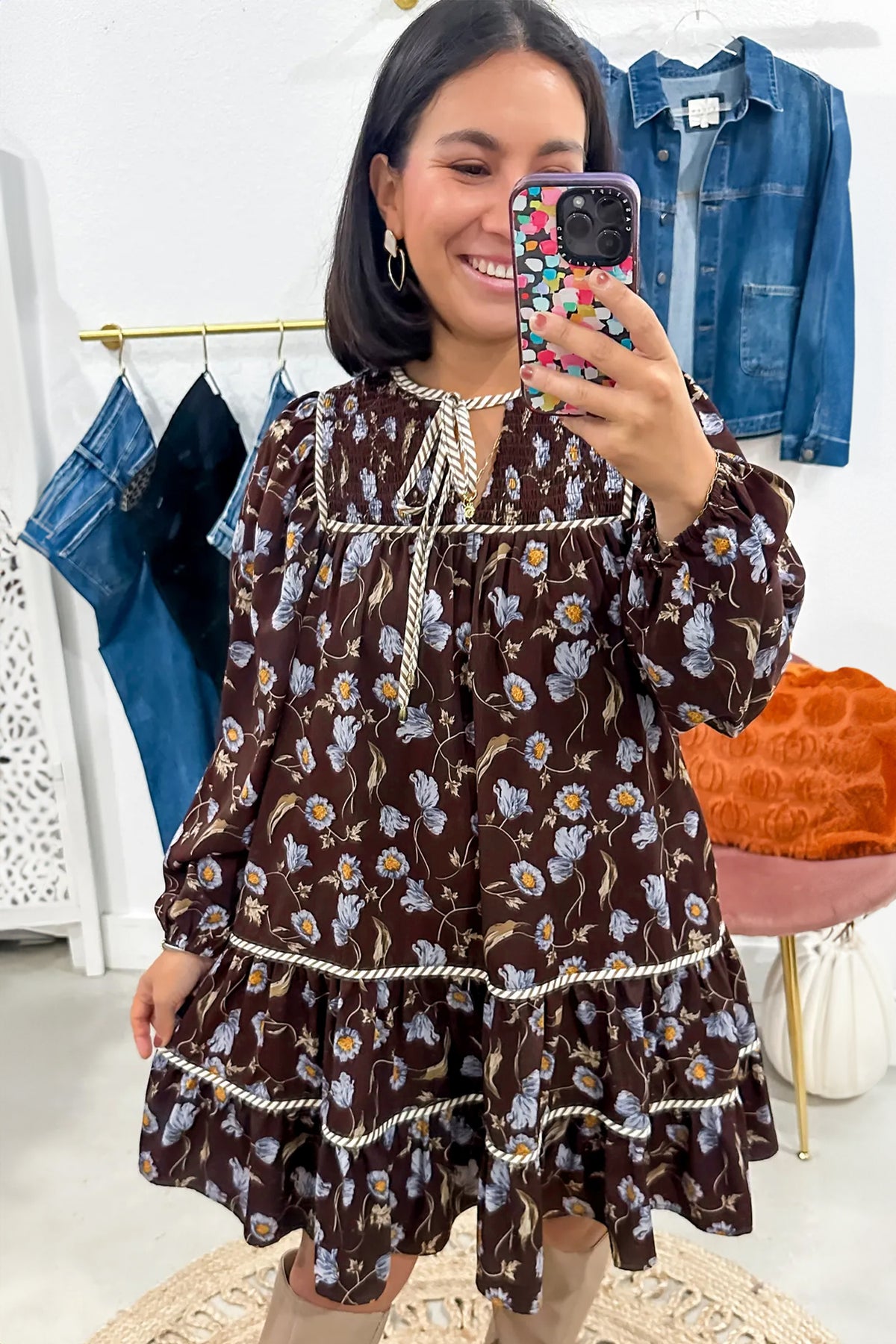 Autumn Bloom Shift Dress