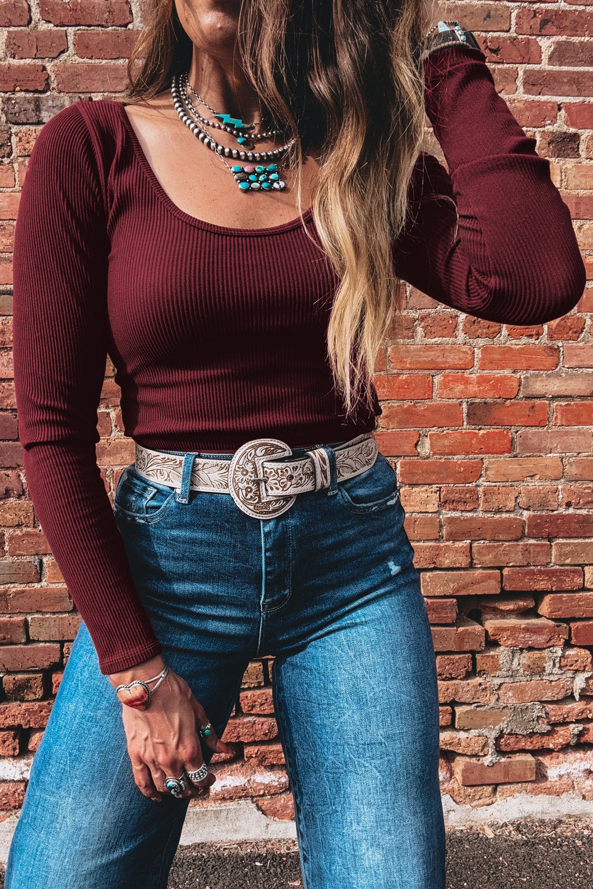 Ribbed U-Neck Crop Top
