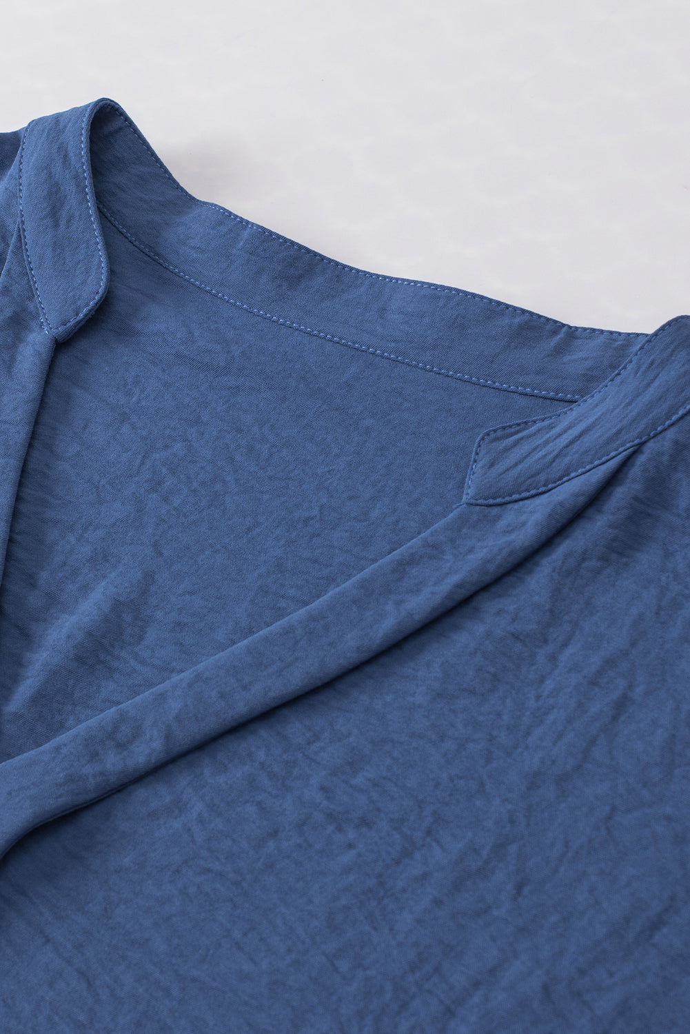 Rose Red Notched Neck Batwing Sleeve Blouse