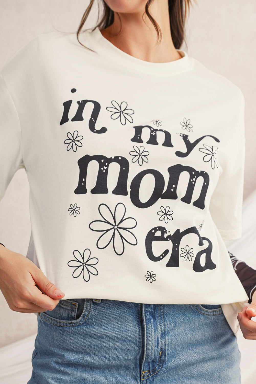 Jet Stream In My Mom Era Flower Graphic Loose Tee