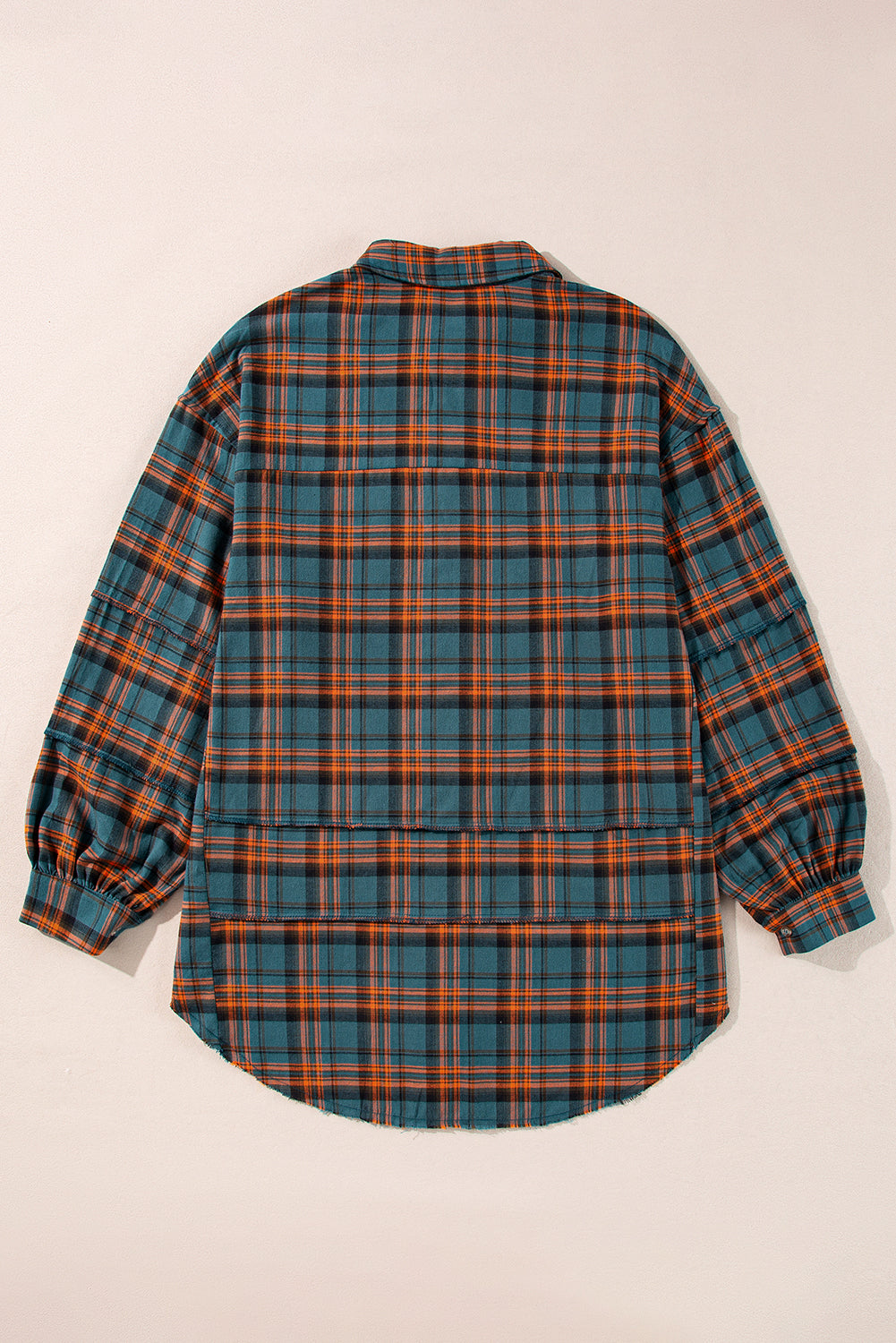 Green Plaid Long Sleeve Collar Shirt Shacket