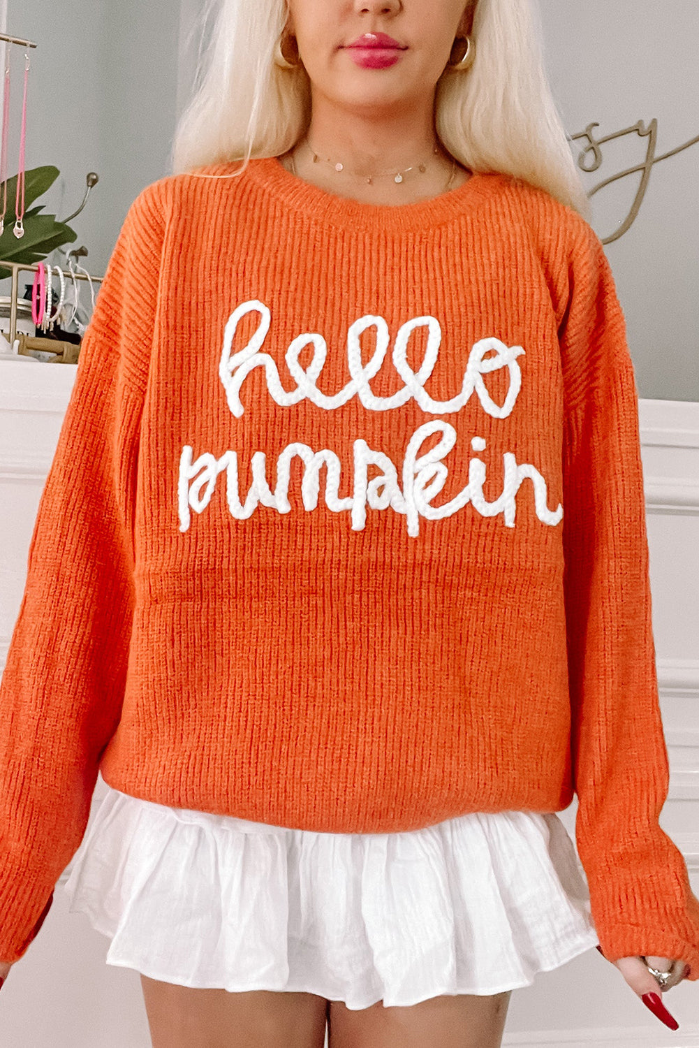 Hello Pumpkin Graphic Sweater