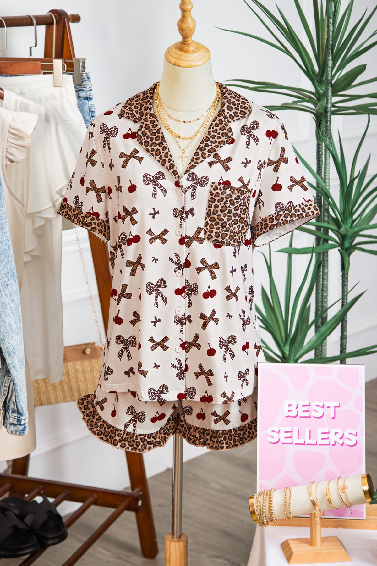 Cherry Bow Pajama Set