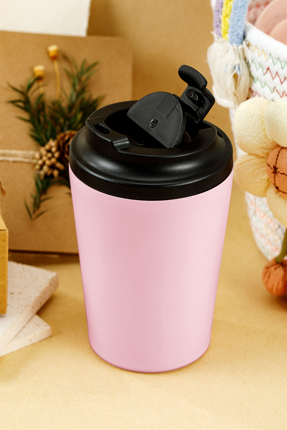 Pink Minimalist Stainless Steel Coffee Cup