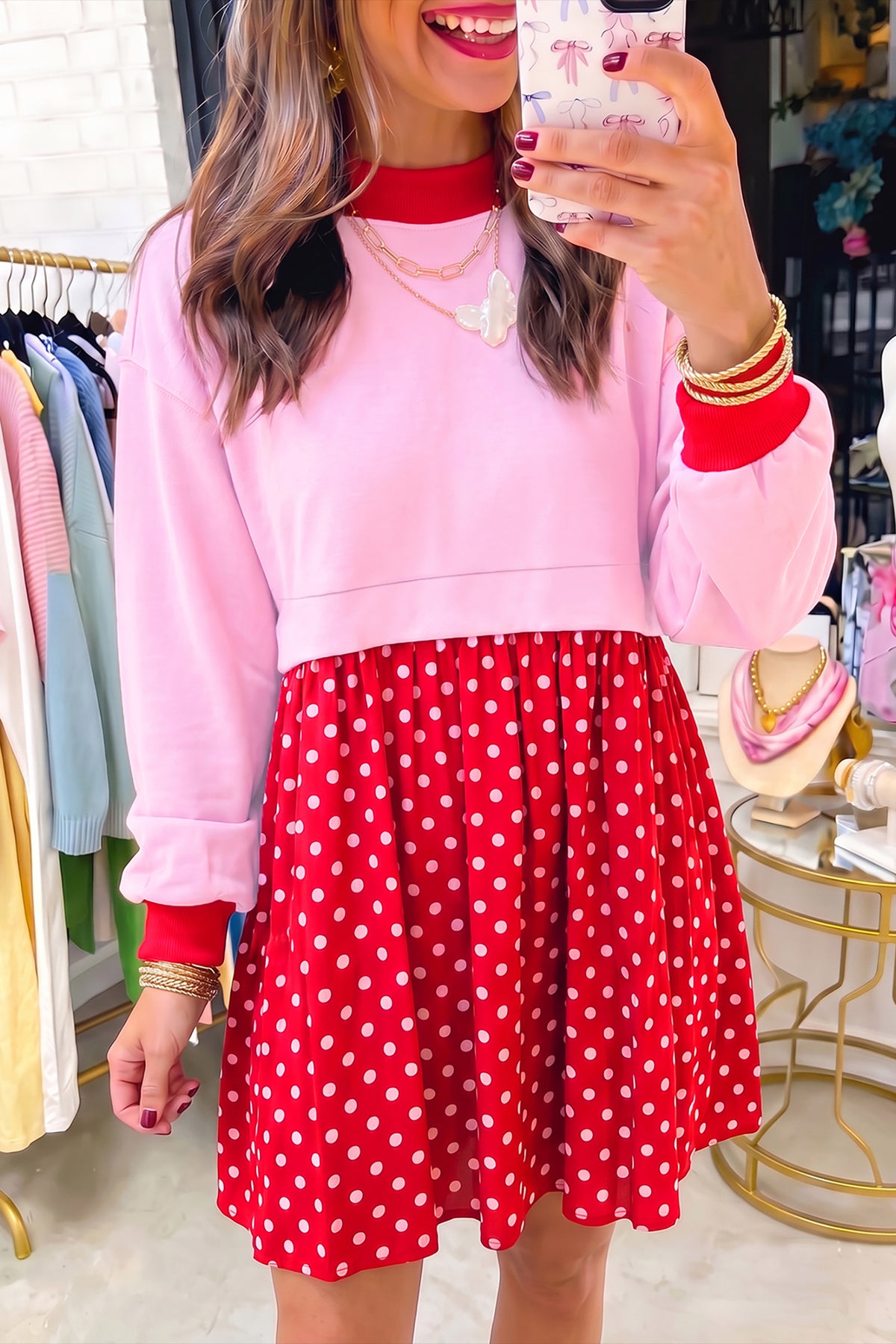 Pink Dot Twirl Dress