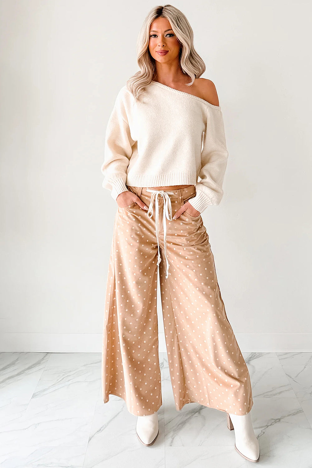 Polka Dot Wide Leg Pants