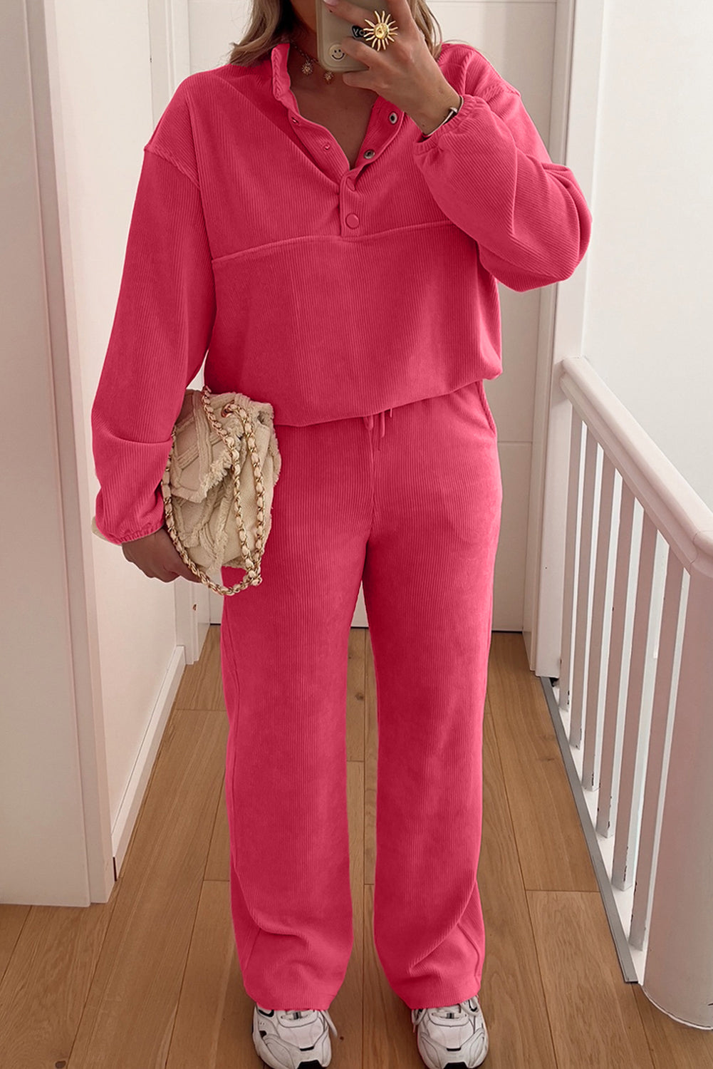 Peach Blossom Corduroy 2pc Set