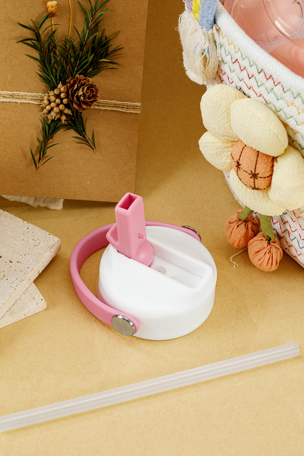 White Bowknot Print Insulated Water Bottle