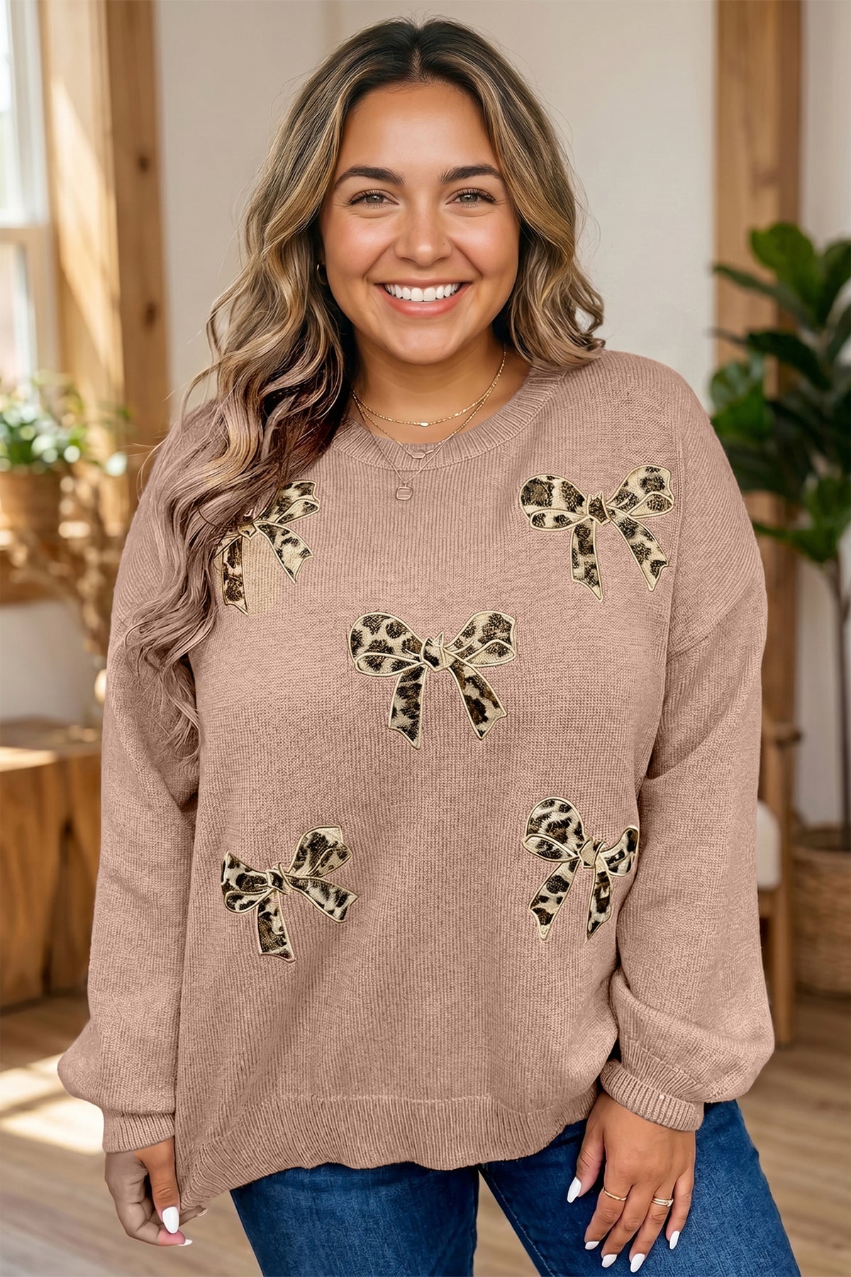 Leopard Bow Sweatshirt