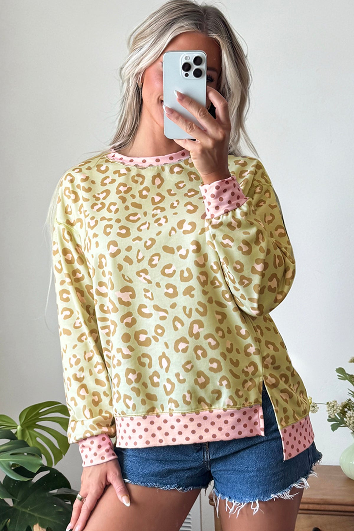 Mocha Leopard Mix Top