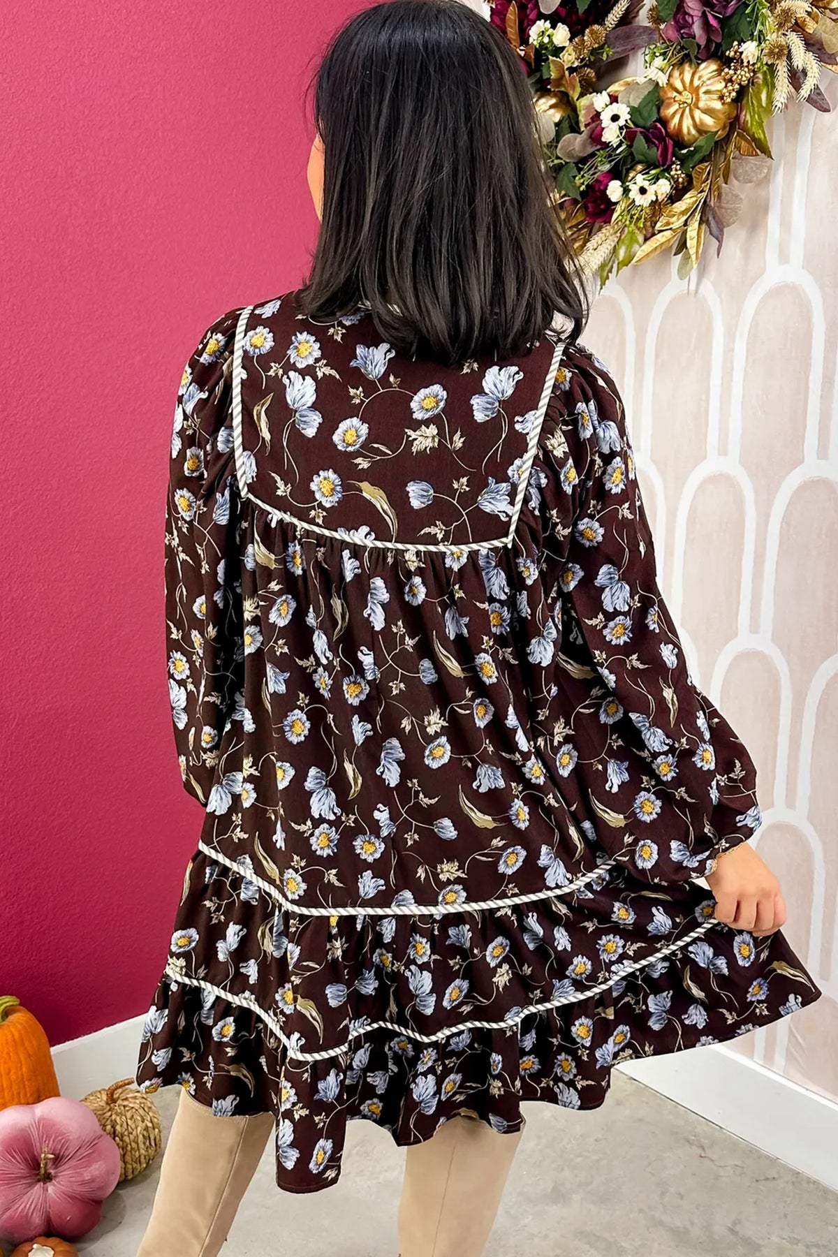 Autumn Bloom Shift Dress