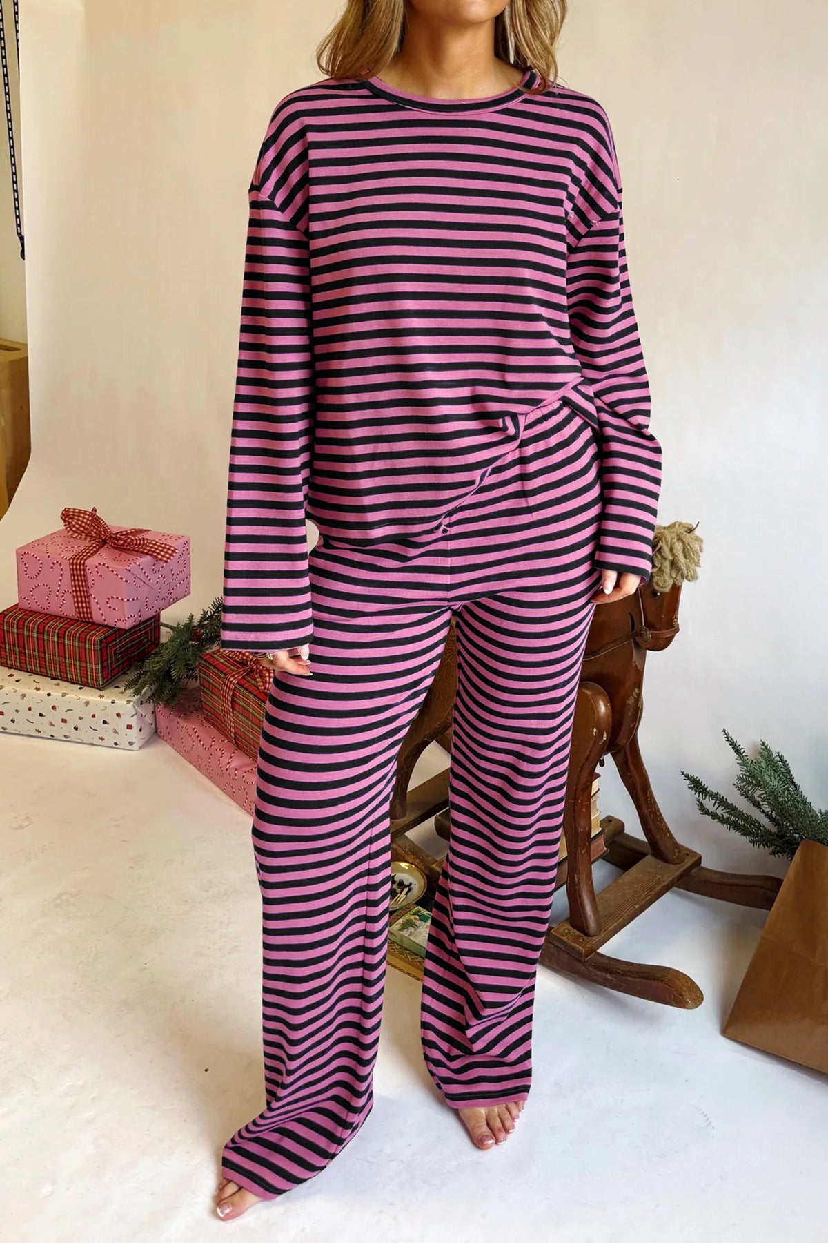 Pink Stripe Lounge 2pc Set