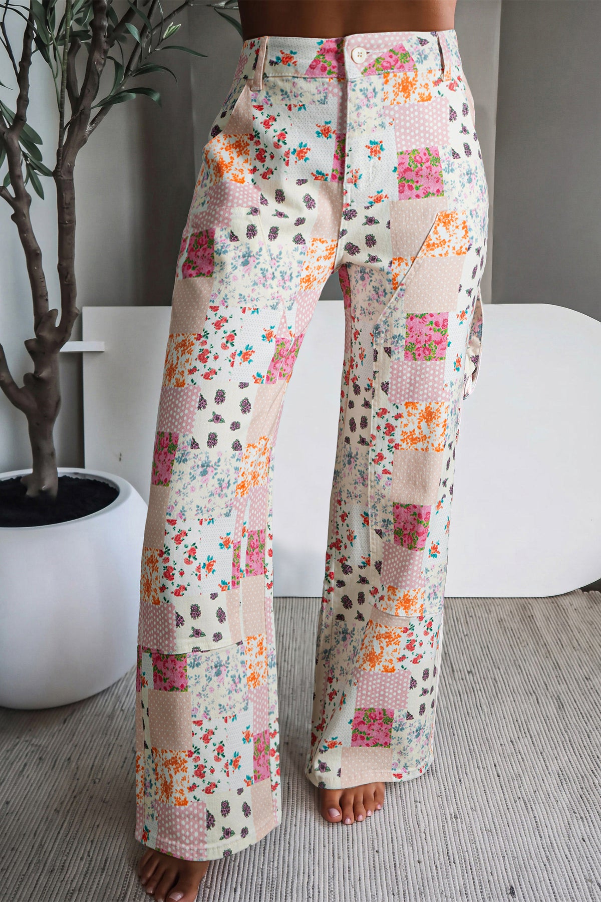 Floral Patchwork Jeans