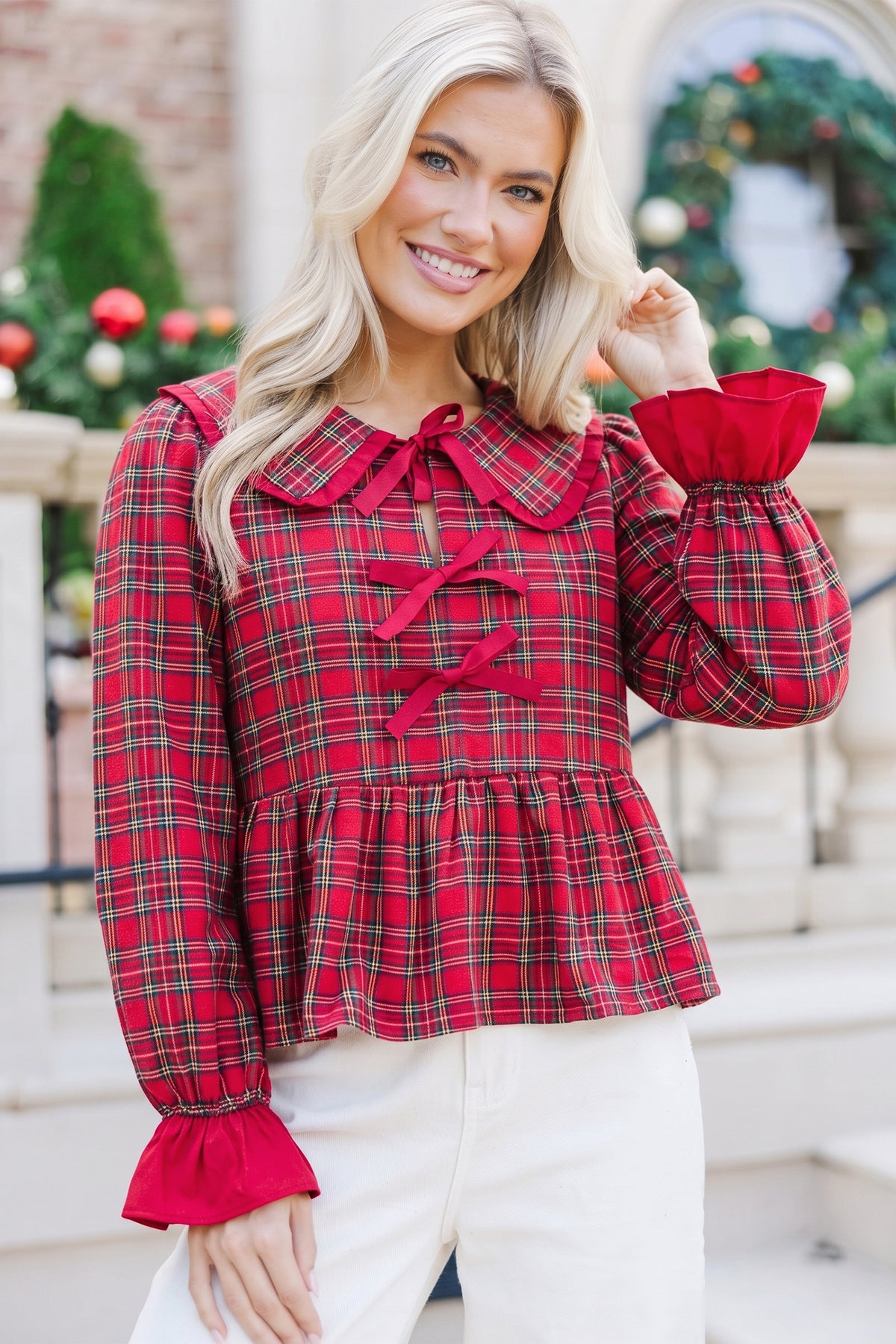 Holiday Plaid Blouse