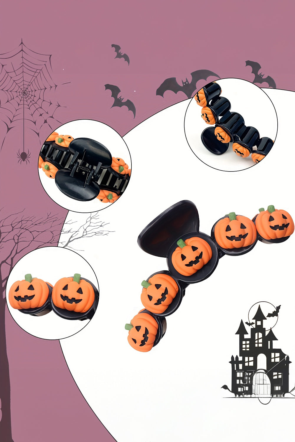 Russet Orange Halloween Pumpkin Hair Claw Clip
