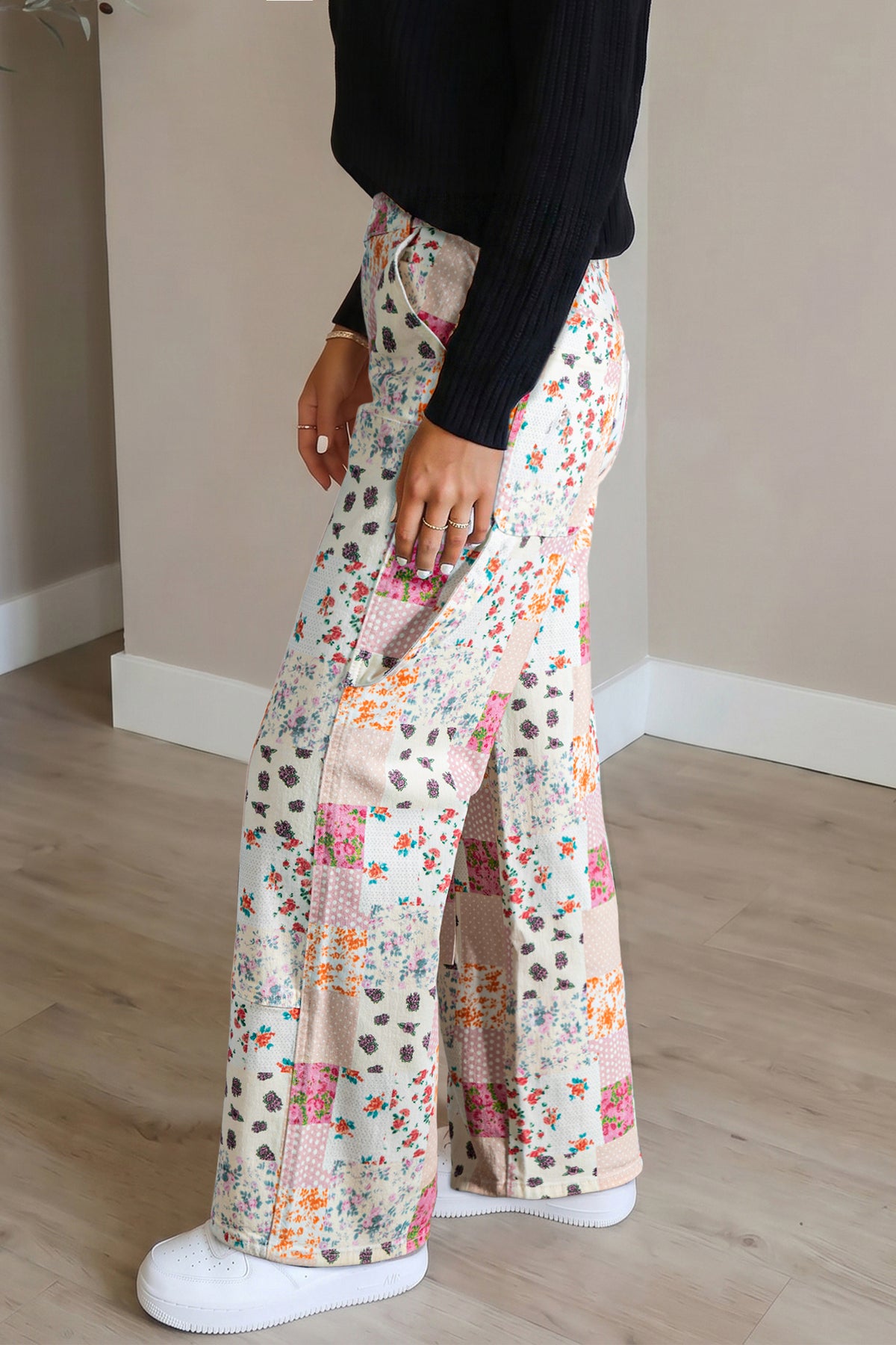 Floral Patchwork Jeans