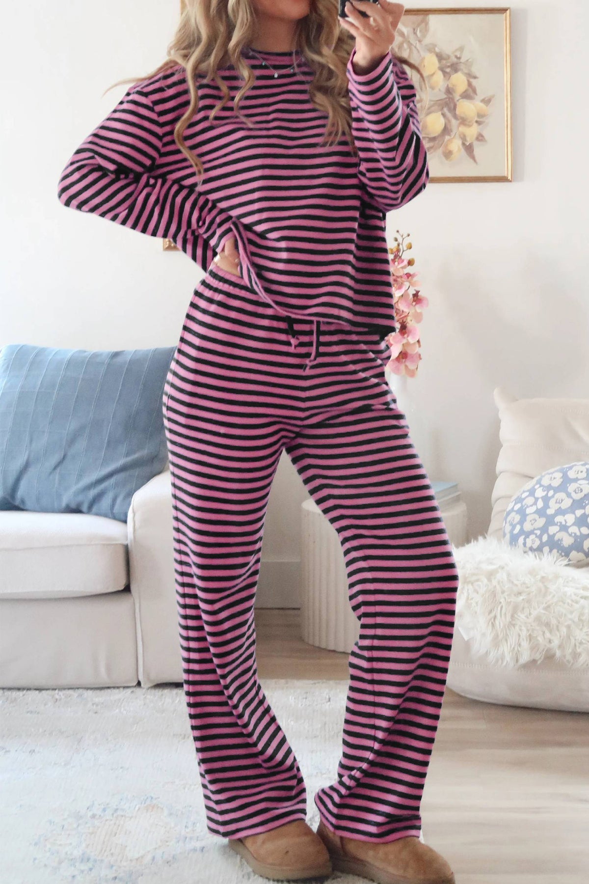 Pink Stripe Lounge 2pc Set