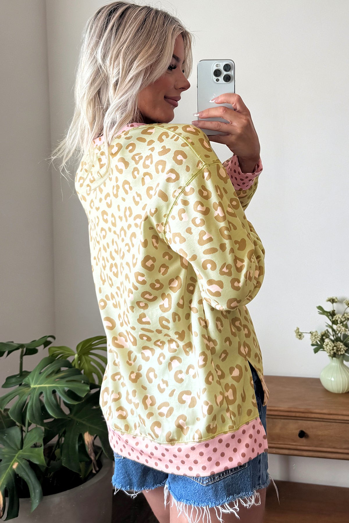 Mocha Leopard Mix Top