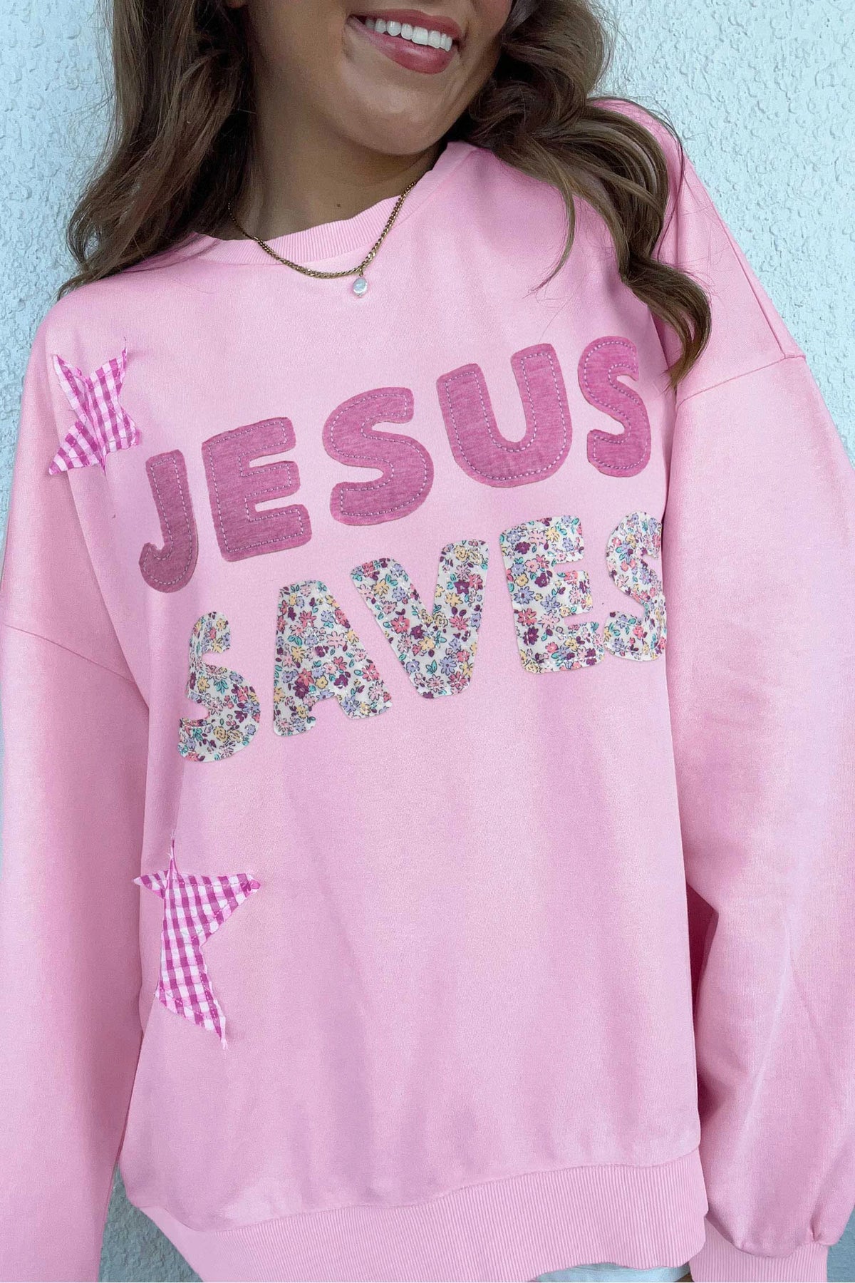 Pre-Order Pink Star Patch Sweatshirt