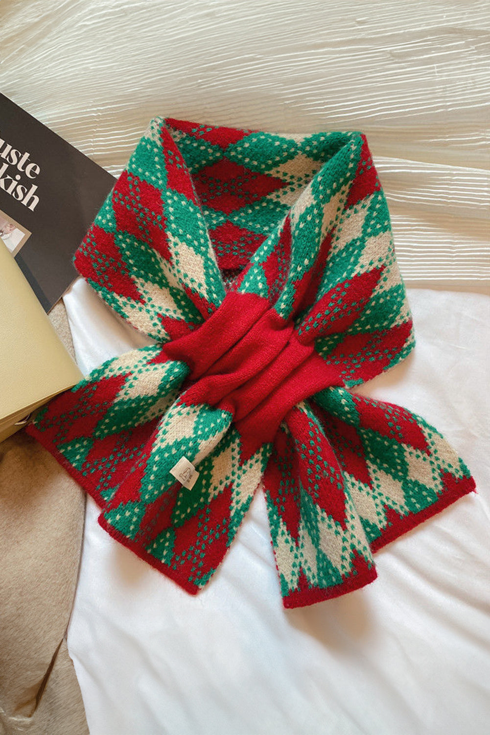 Fiery Red Christmas Plaid Scarf