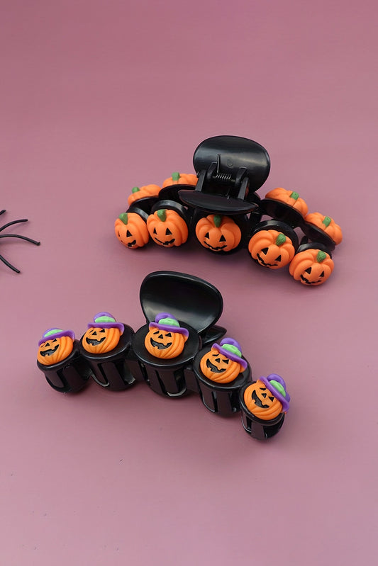 Russet Orange Halloween Pumpkin Hair Claw Clip