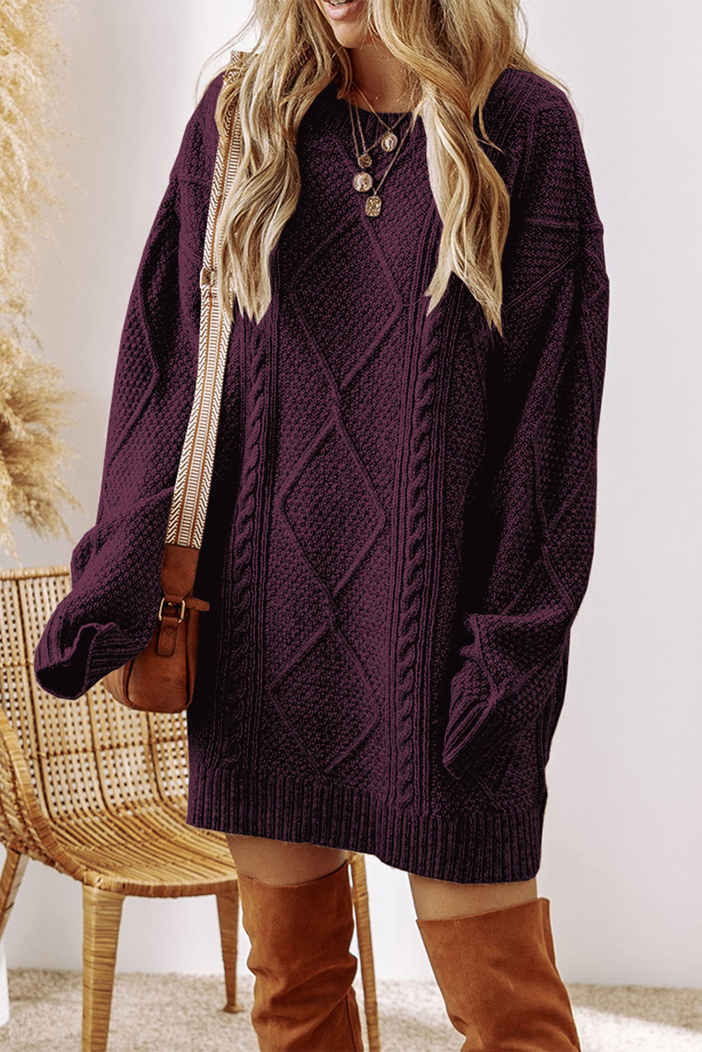 Cozy Cable Sweater Dress