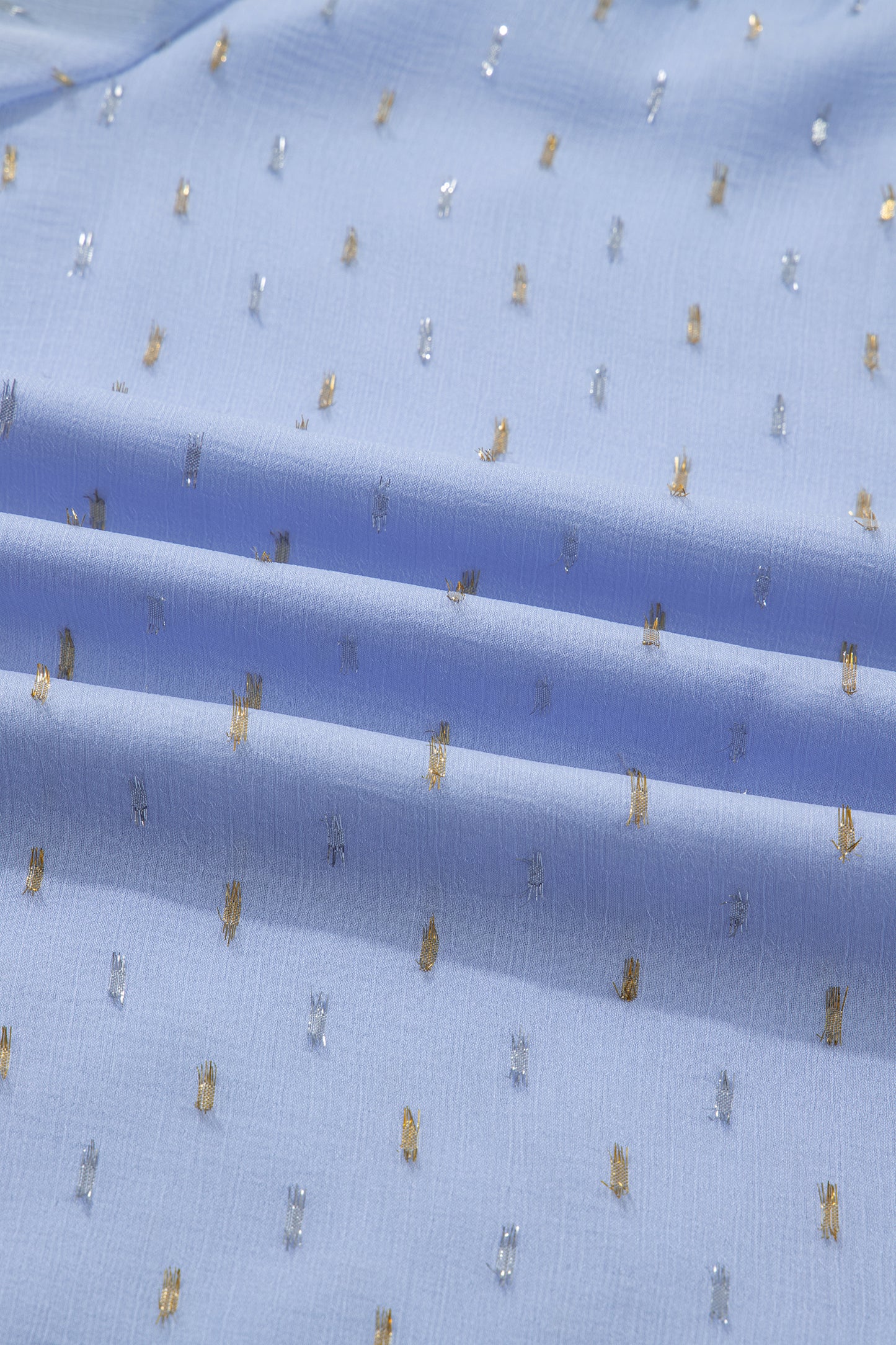 Dusk Blue Metallic Jacquard Short Sleeve Shirt