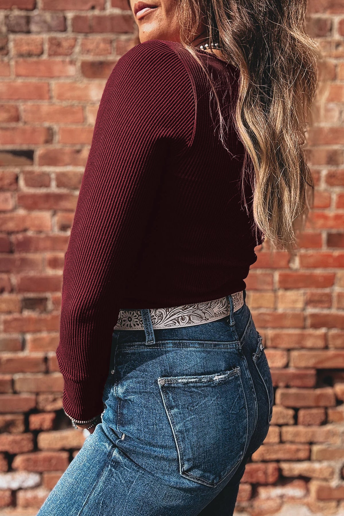 Ribbed U-Neck Crop Top