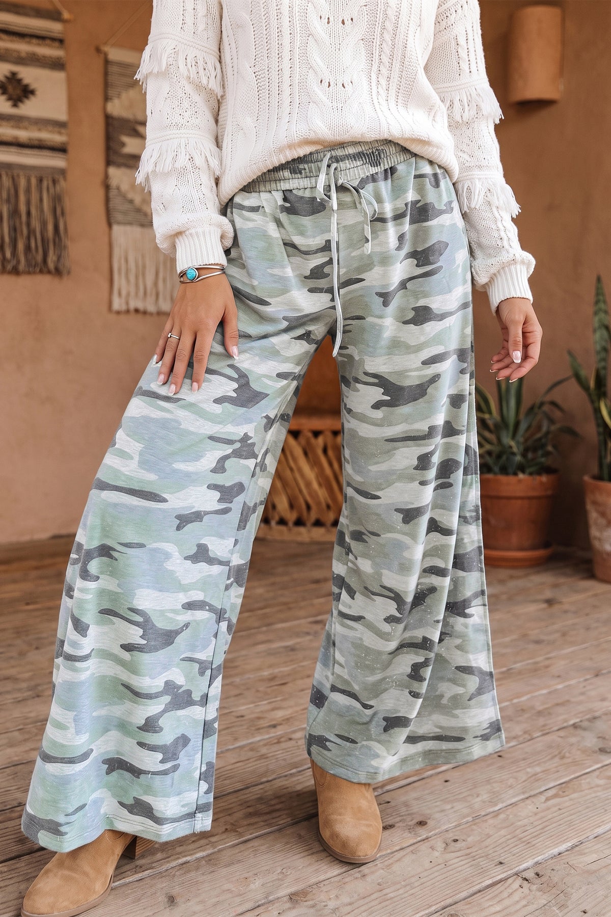 Camo Wide Leg Pants