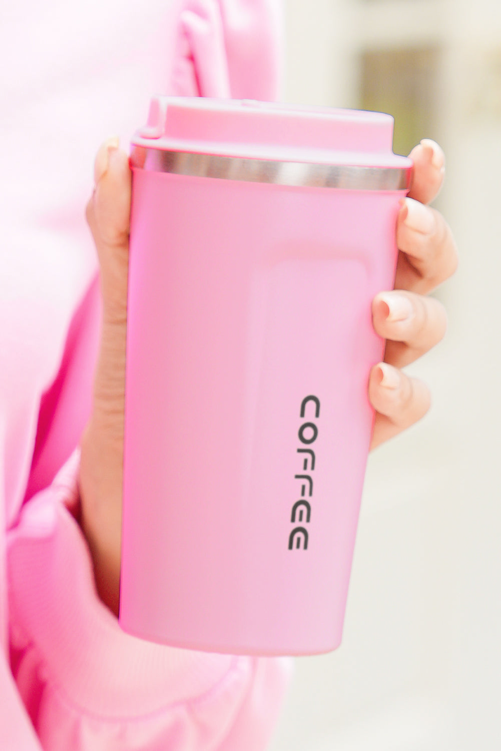 Pink Portable Travel Insulated Coffee Tumbler Cup
