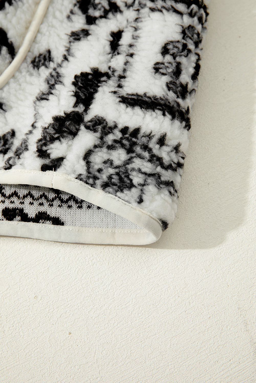 Beige Sherpa Paisley Print Pocketed Fashion Vest Jacket