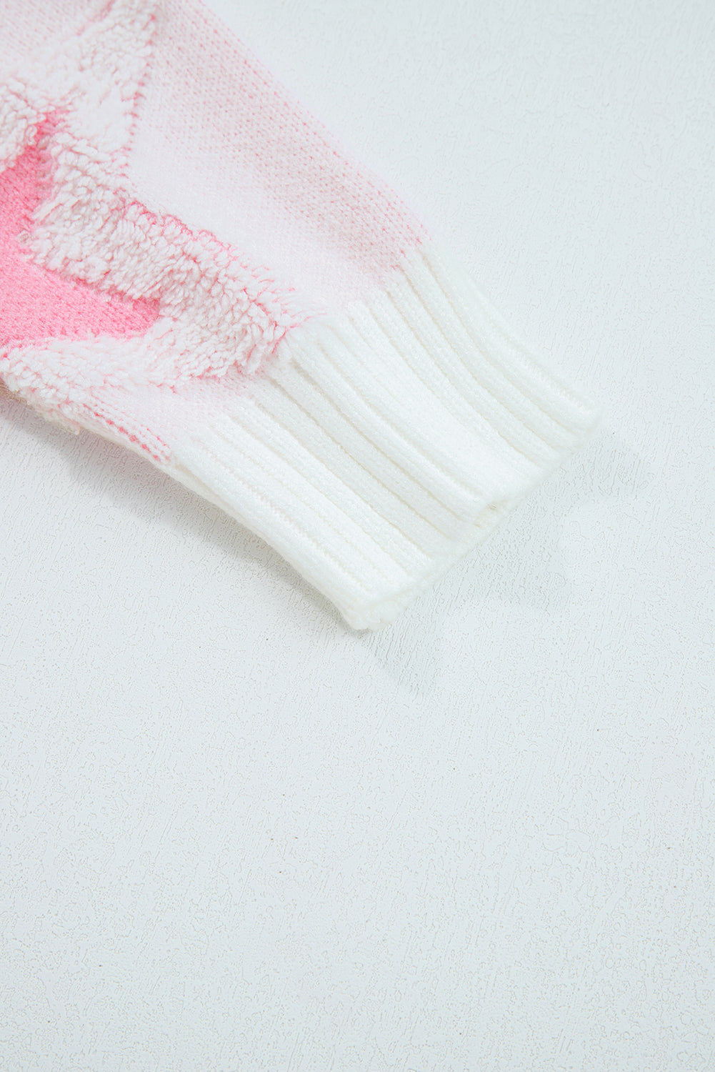 Sachet Pink Star Pattern Drop Sleeve Loose Sweater