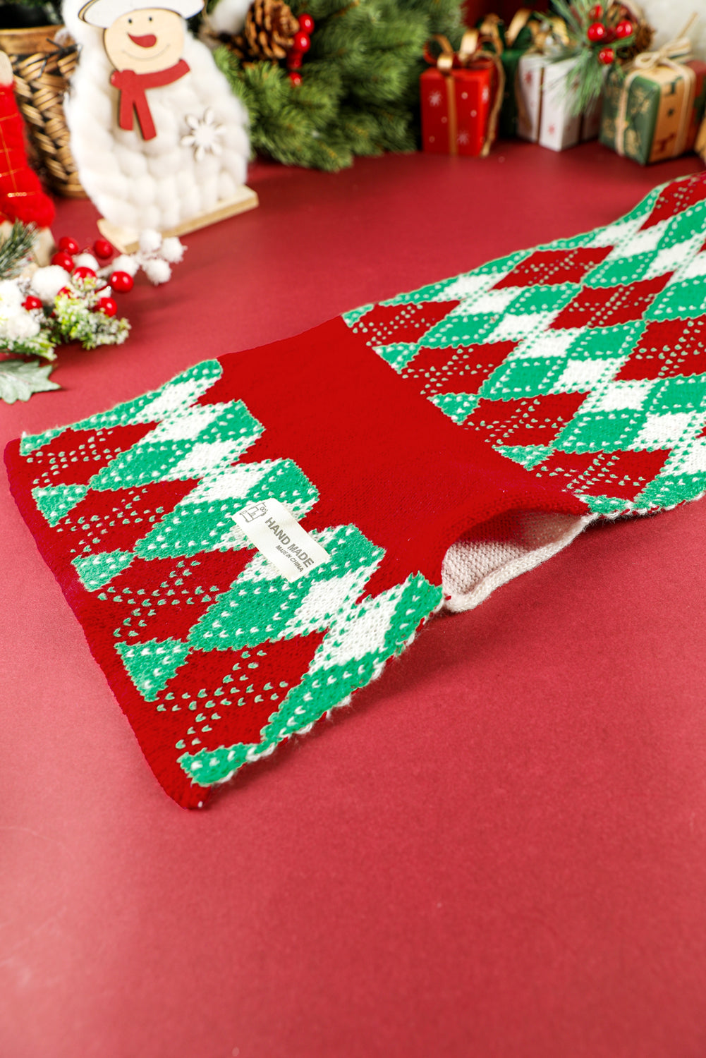 Fiery Red Christmas Plaid Scarf