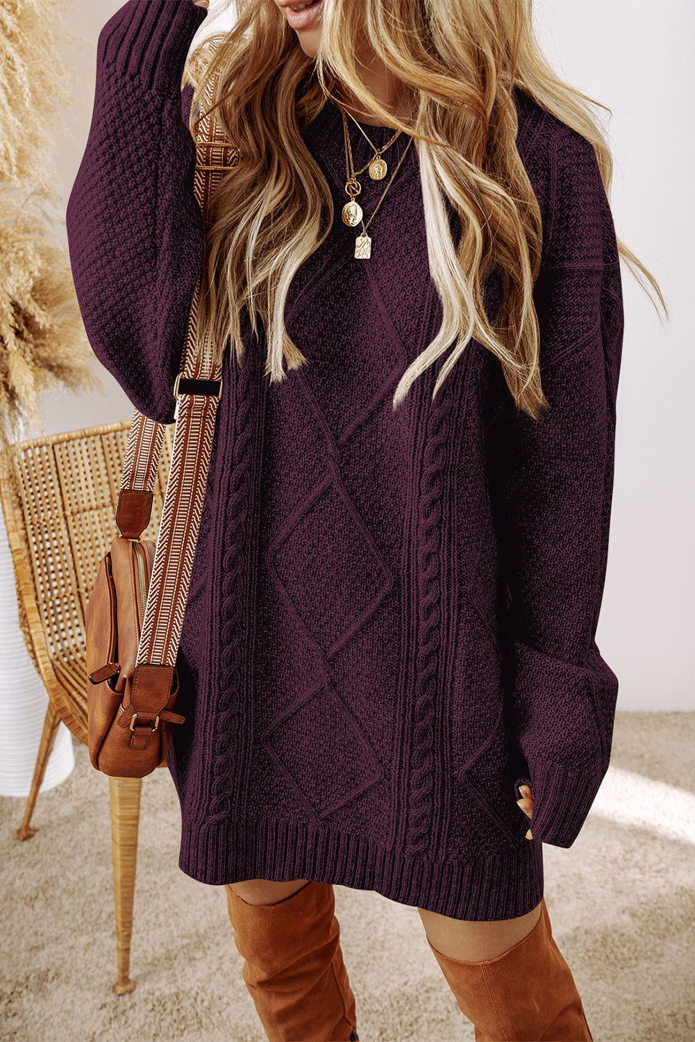 Cozy Cable Sweater Dress