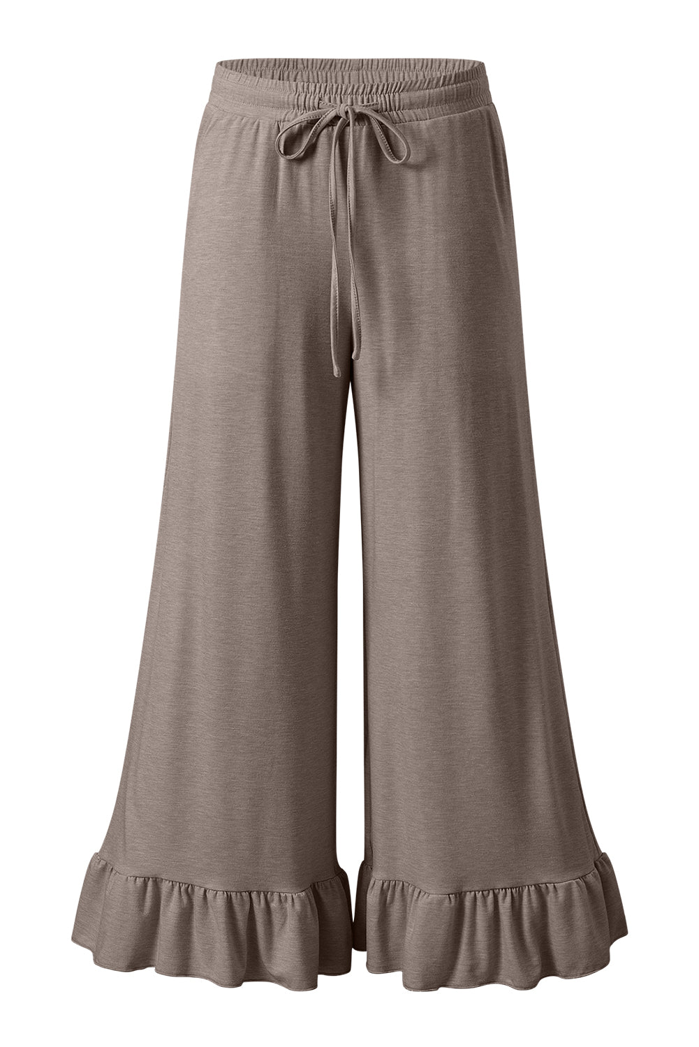 Dune Solid Color Ruffle Hem Wide Leg Pants