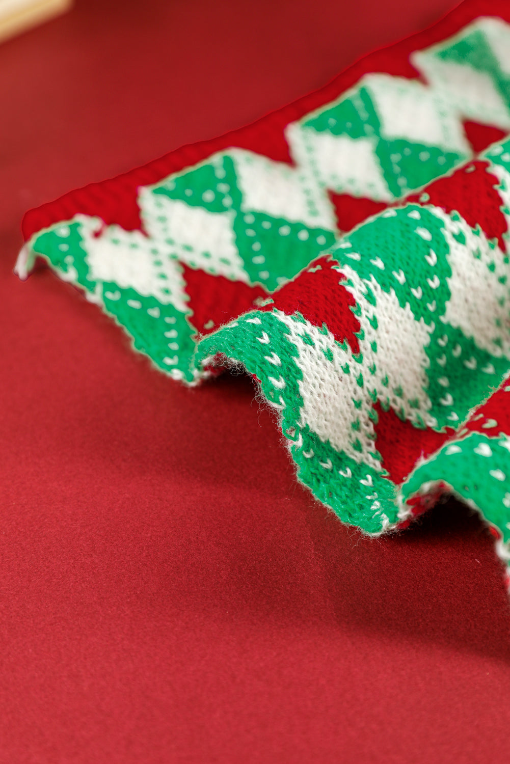 Fiery Red Christmas Plaid Scarf