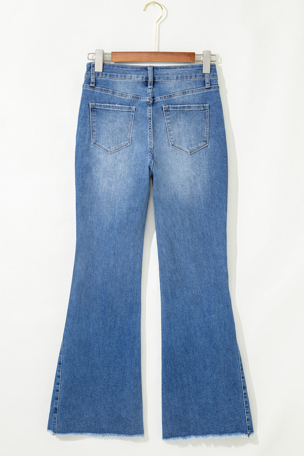 Ashleigh Blue High Waist Slim Fit Raw Hem Flared Jeans