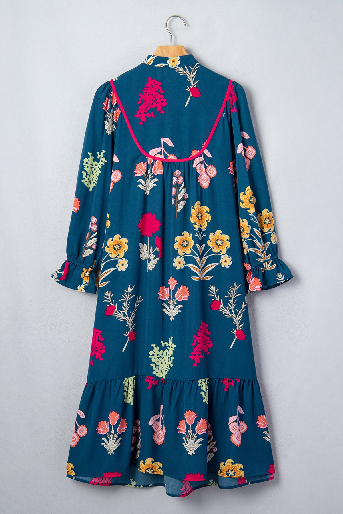 Blue Floral Midi Dress