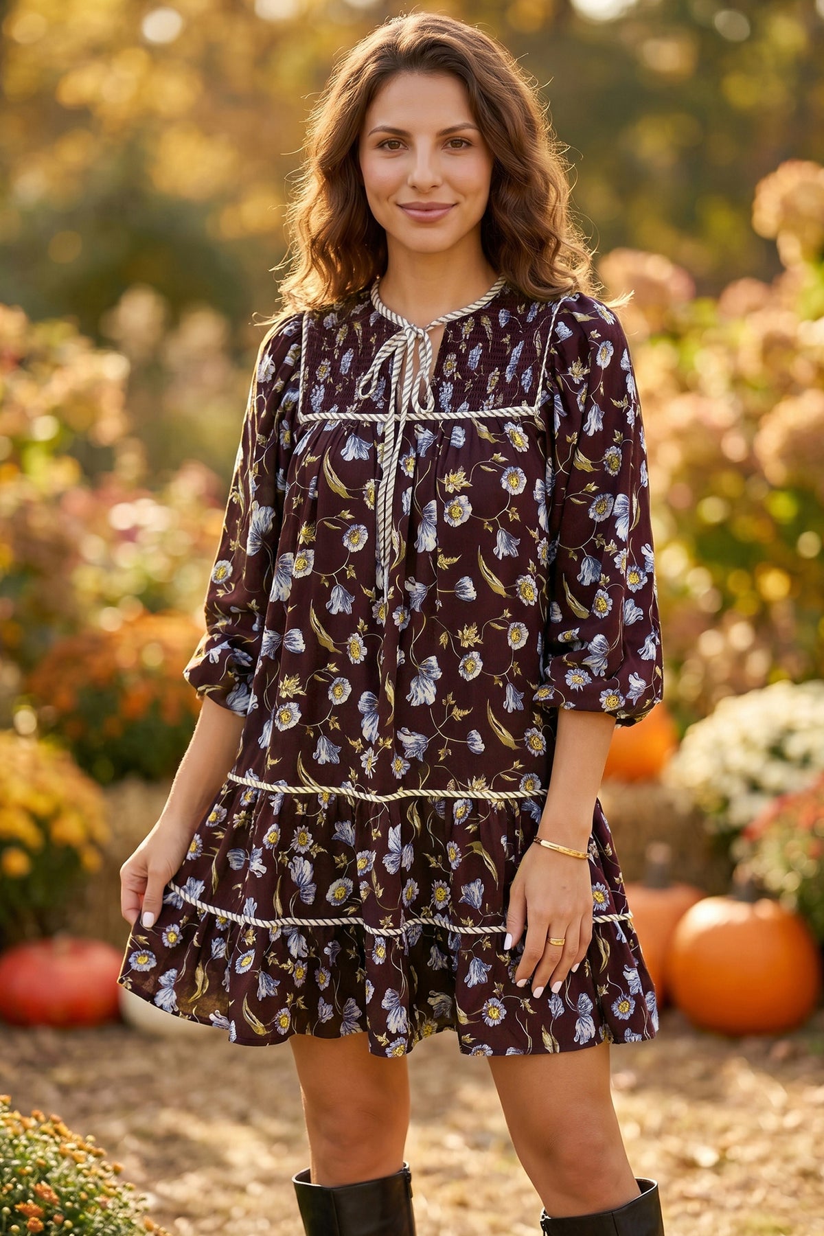 Autumn Bloom Shift Dress