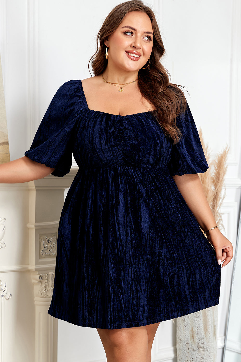Velvet Ruched Dress