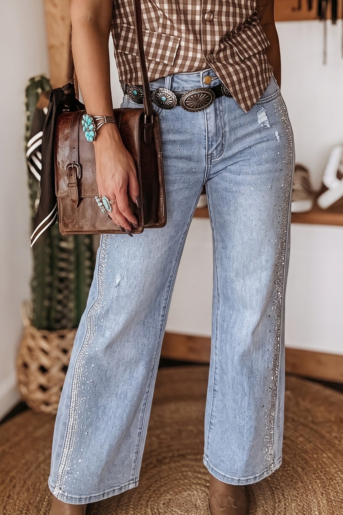 Rhinestone Western Jeans