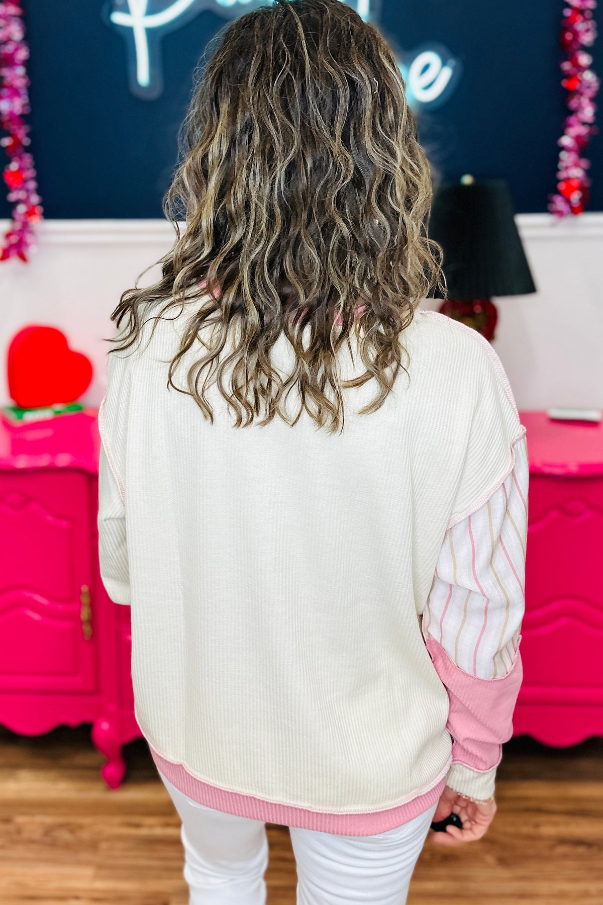 Pink Plaid Panel Plus Top