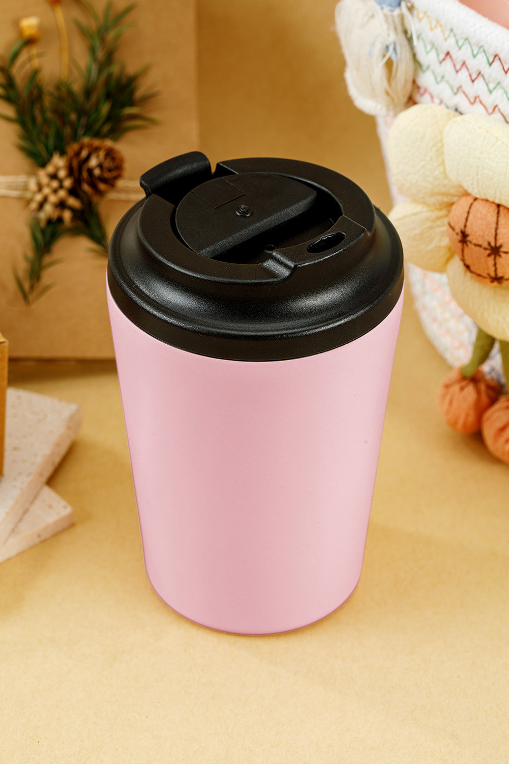 Pink Minimalist Stainless Steel Coffee Cup