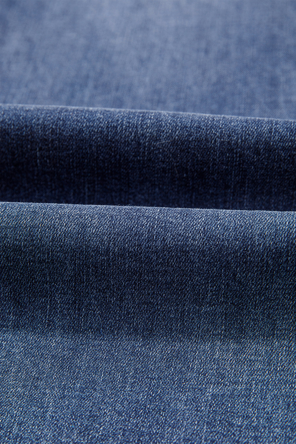 Beau Blue Button Zip High Waist Flared Hem Jeans