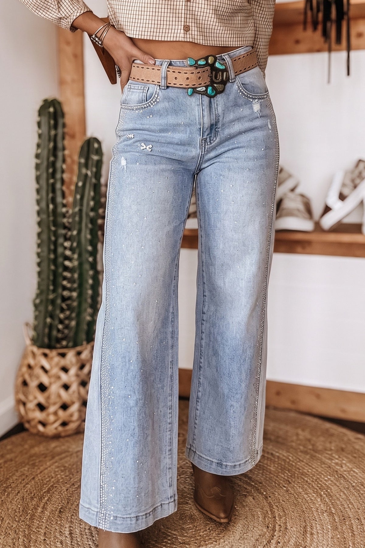 Rhinestone Western Jeans