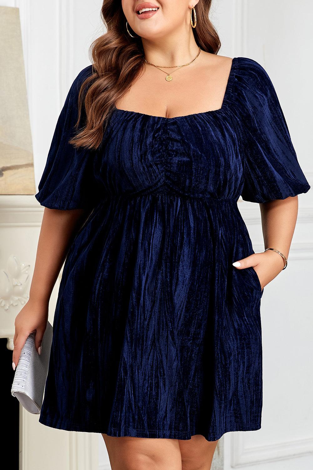 Velvet Ruched Dress